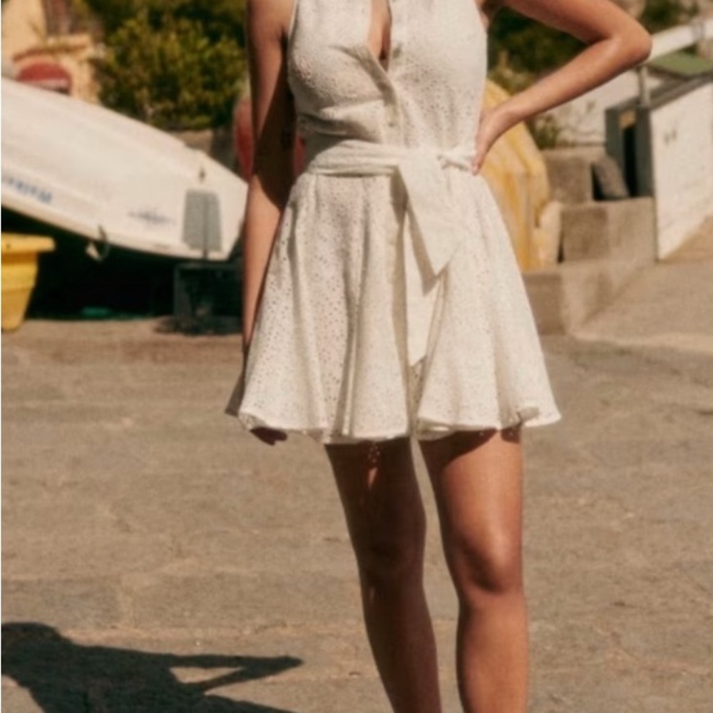 Sézane White Eyelet Mini Dress